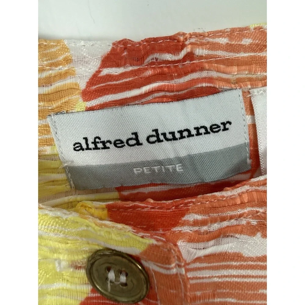 Alfred Dunner Jacket Petite Size 12P Collarless Multicolor Geometric Career